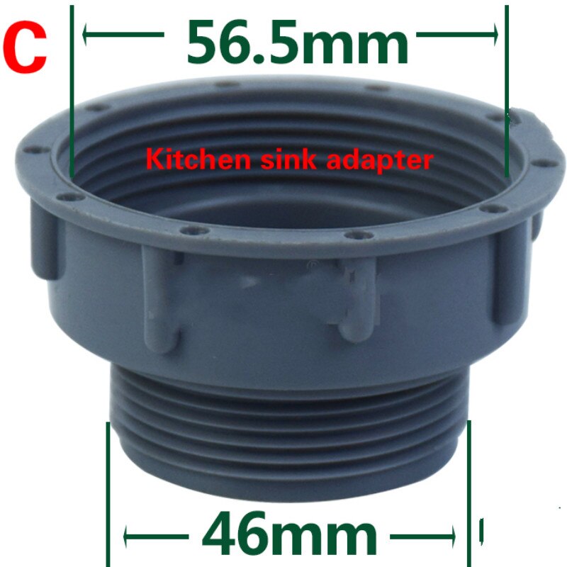 56.5 to 46mm Kitchen sink adapter Drain pipe adapter Male Thread UPVC Hose Connector Water Pipe Fitting Tube Joint for kitchen