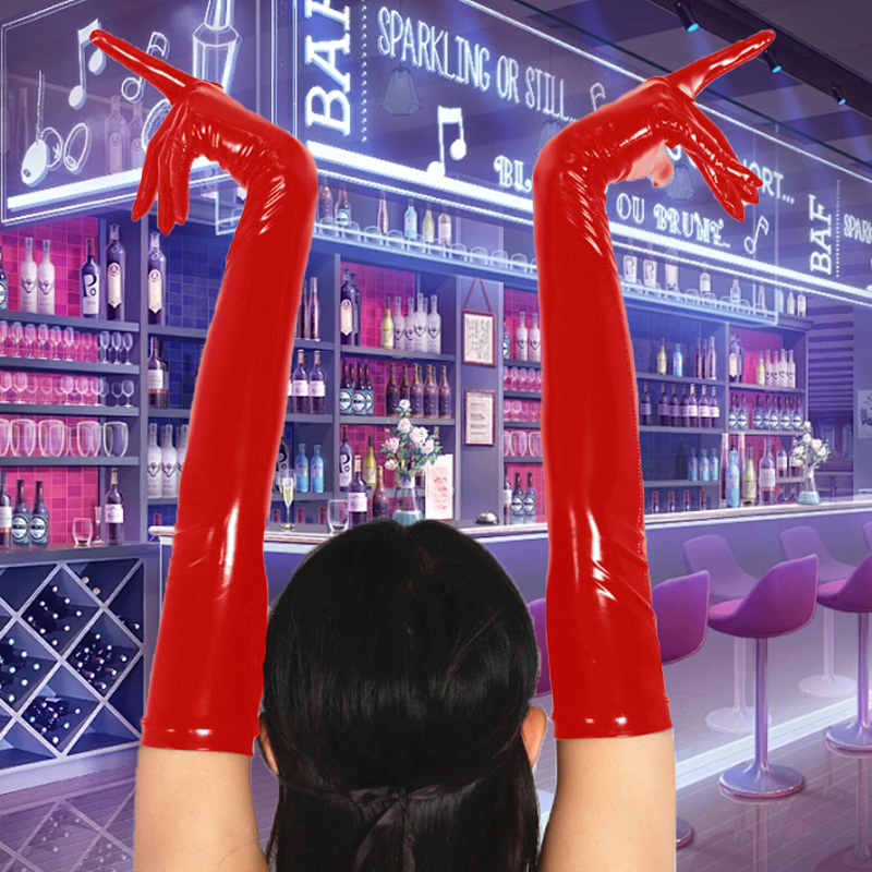 Gant Long en Latex Imitation cuir pour femmes et filles, mitaines Hip-Pop Sexy, discothèque, danse, Cosplay, mitaine Sexy, accessoires de Costumes