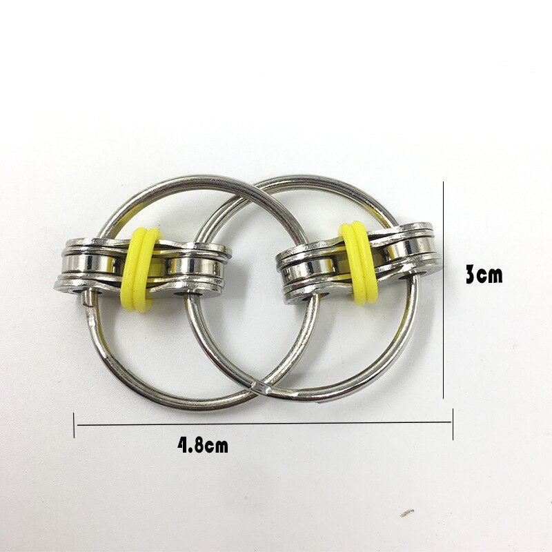 Vinger Speelgoed Fidget Cube Ontspanning Keten Vent Decompressie Spinner Vier Ijzer Stuk Key Cap Bike Chain