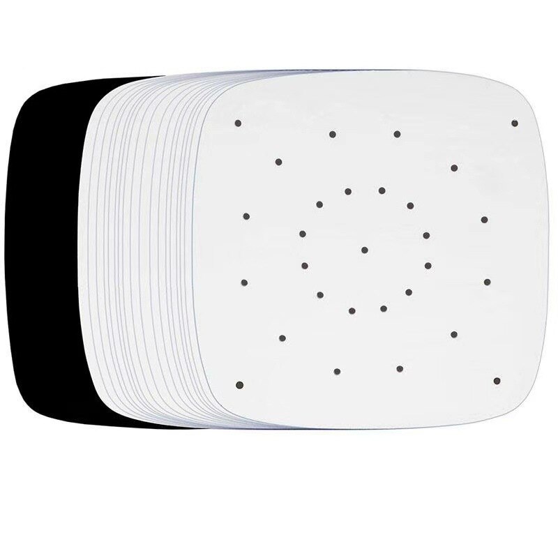 Papier parchemin pour friteuse à Air, 100 pièces/paquet, accessoires de cuisson carrés, four rond, Absorption d'huile, papier pour friteuse à Air de cuisine