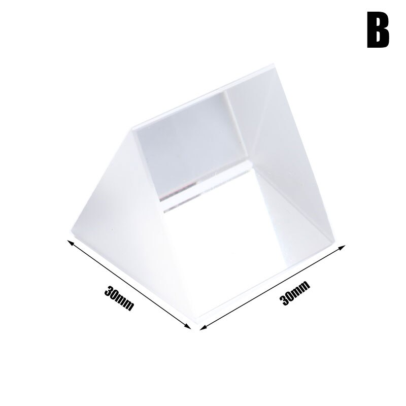 30*30*30*30mm Triangular Prism Rainbow Prisma Crystal Photographic Physics Light Experiment Color Children's Light Experiment: B