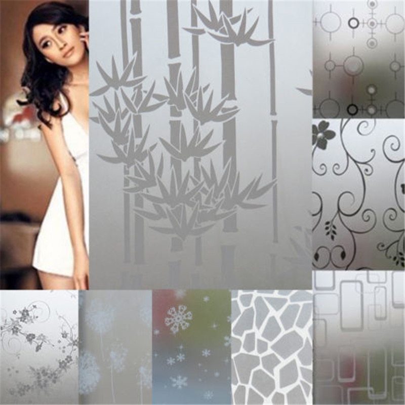 PVC Waterproof Door Wall Window Stickers Home Decor Privacy Film Room Bathroom Home Glass Sticker Frosted 2M x 45CM