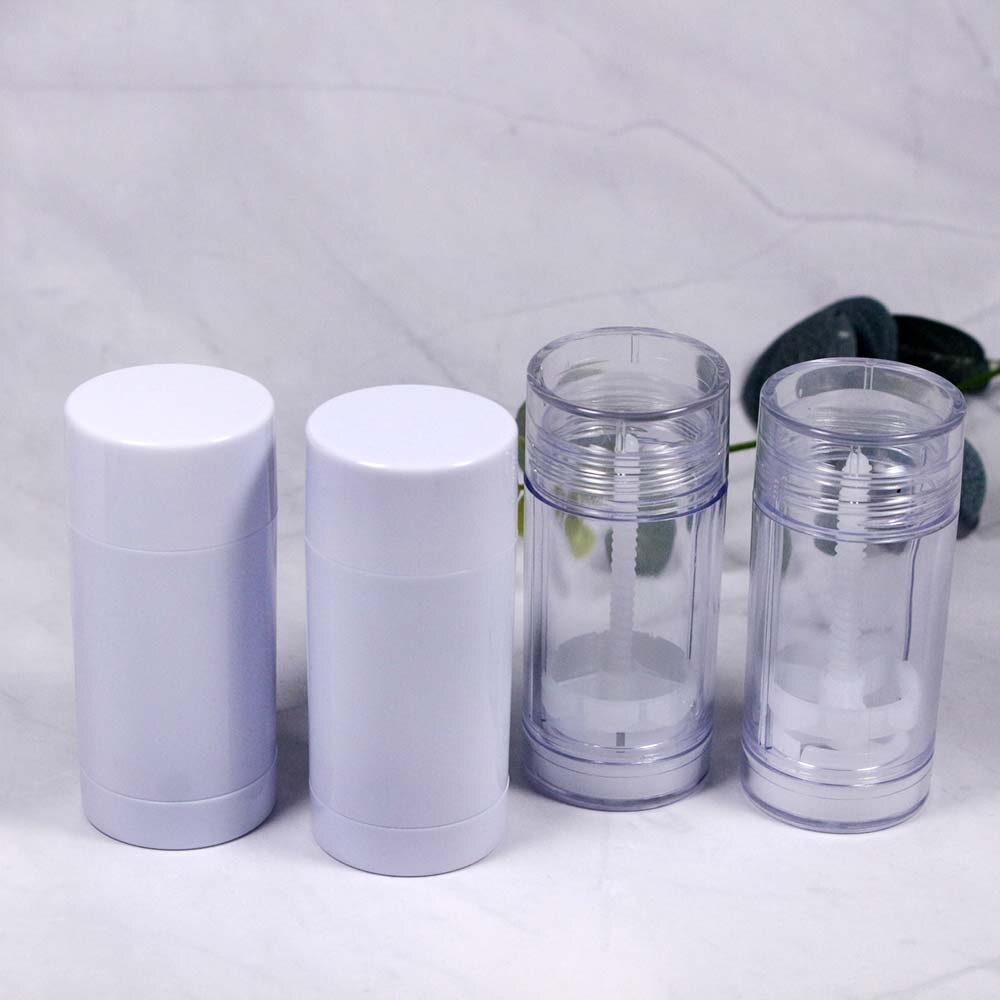 High Capacity Deodorant Container Cosmetic Lotion Fondation Bar Empty Package Plastic Transparent Solid Glue Tube 30g 50g 75g