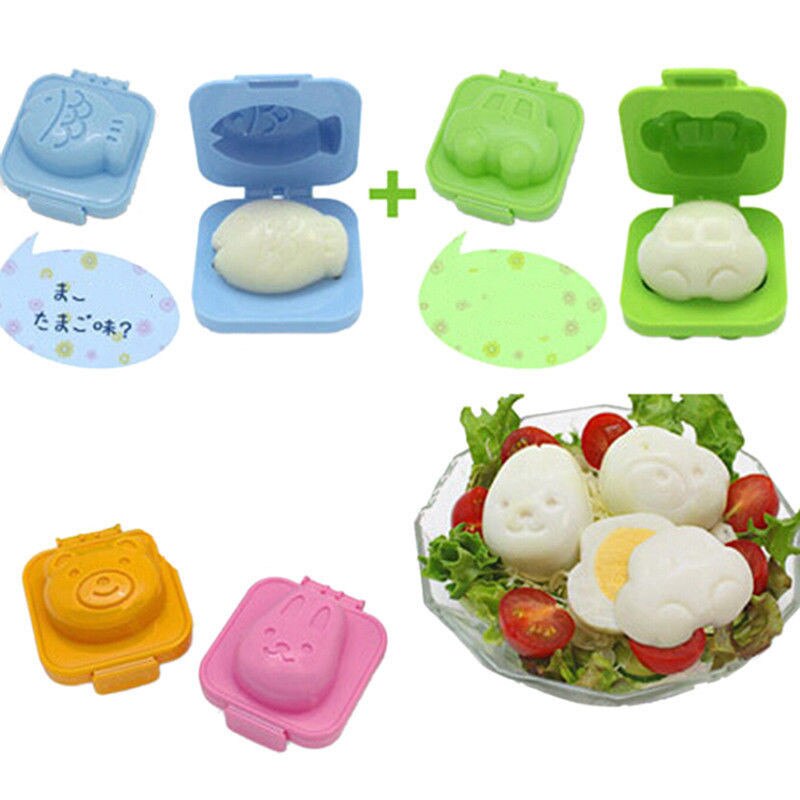 6Pcs Gekookt Ei Mold Leuke Cartoon 3D Ei Rings Mould Bento Sushi Maker Cutter Decorating Ei Gereedschappen Rijst Roll mold Keuken gadget