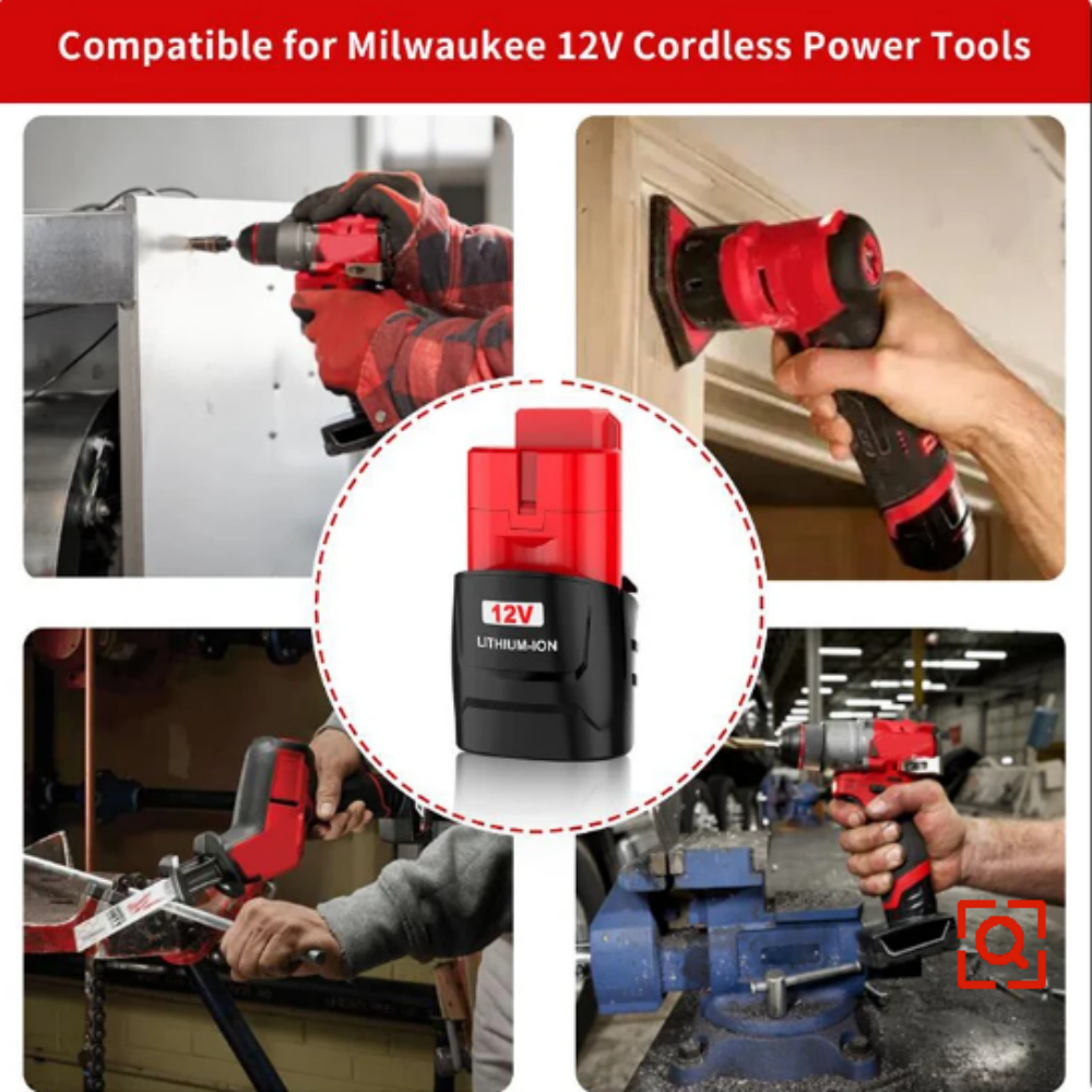 2 st.  m12- pack batterier till milwaukee 3000 mah litiumjonbatteri 48-11-2411 ersättning för milwaukee  xc 48-11-2410 48-11-2420 elverktyg