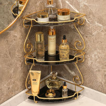 Light Luxury Triangle Bathroom Storage Shelf Toilet Vanity Storage Rack Bathroom Cosmetics Storage Rack Shelves And Supports