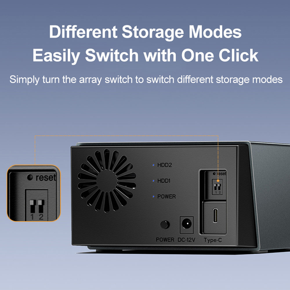 Meetiger 2-bay HDD-dockingstation SATA naar USB 3.0-dockingstation voor harde schijf voor 2,5/3,5 inch externe harde schijfbehuizing