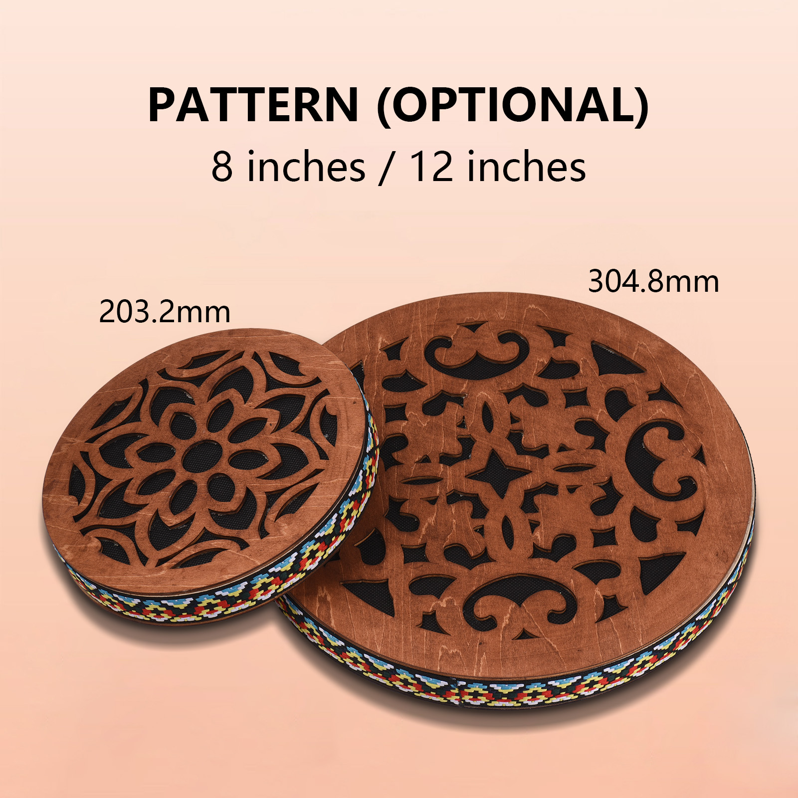 8/12-inch Ocean Drum Ethnic Percussion Instrument Onomatopoeic Music Portable Hand Drum Instrument Sound Therapy Relaxing Water