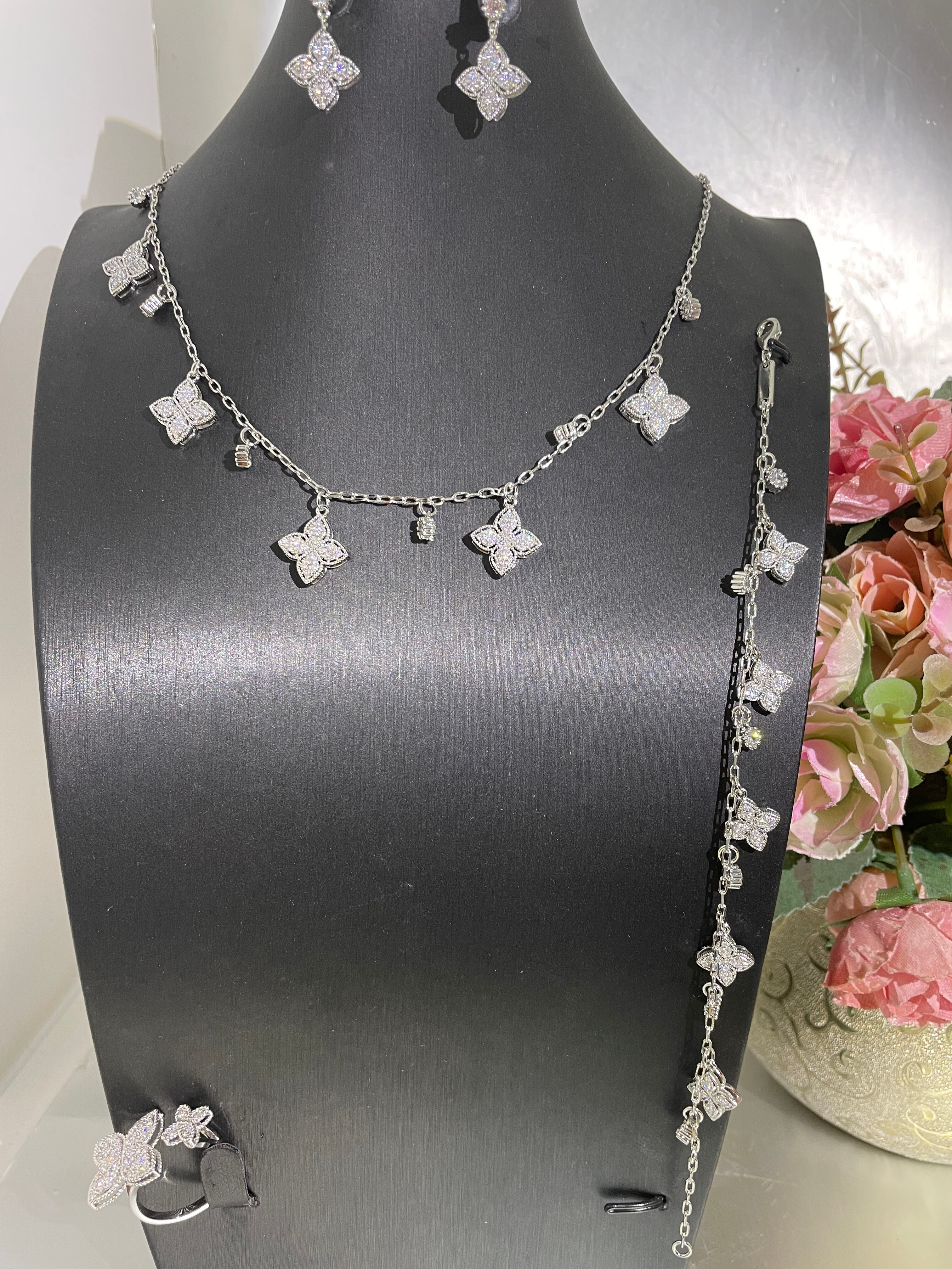 Janekelly-conjunto de joyas de circonia cúbica para mujer, conjunto completo de joyería de boda, cristal de Zirconia cúbica, Zirconia, zirconita, zirconita, de lujo, para , 4 unidades: Zinc negro plateado