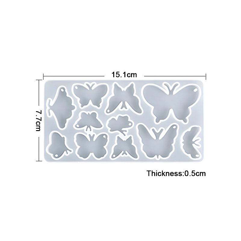 Voor Plezier Epoxyhars Siliconen Mal Forsleutelhanger Hanger Vlinder Ketting En Oorbellen Diy Ambachten Sieraden Ornamenten Maken Ambachten: Light Grey