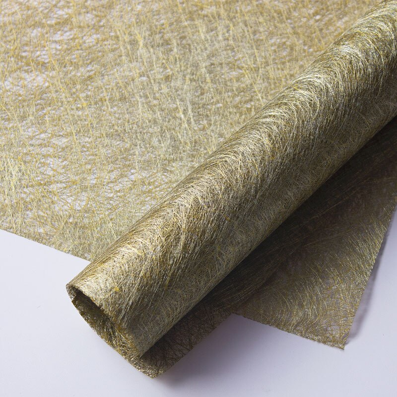 3 Sheets Flowers Bouquet Wrapping Silkworm Paper DIY Florist Craft Material Packaging Paper Wedding Decor Scrapbook Origami: Golden