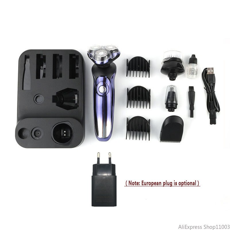 SPORTSMAN SM-530 Electric Men&#39;s Razor Multifunctional Base Rechargeable Digital Washable Shaver