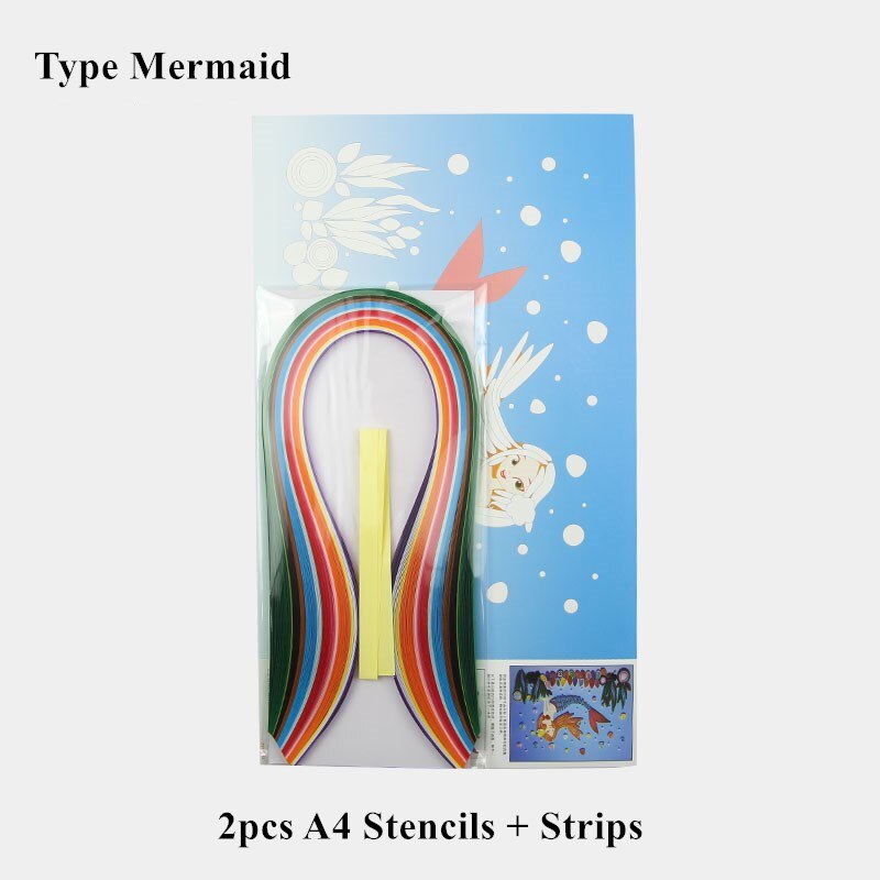 A4 Stencil Quilling Paper Art Paper Filigree Pattern Quilling Paper Template Origami Template Wall Art: Type Mermaid