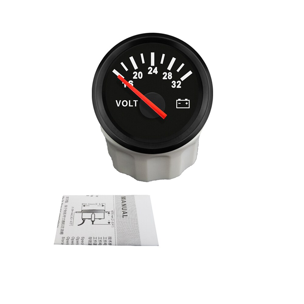 Universelle Wasserdichte 52mm Voltmeter Volt Messgerät Meter 8-16V/16-32V mit verrotten Hintergrundbeleuchtung: 16-32V BN