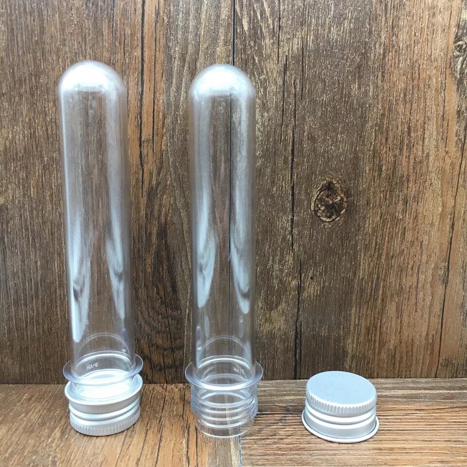 30/40/45/60/80/100 Ml Plastic Reageerbuis Met Schroefdop Capsule Huisdier fles Aluminium Cap Verpakking Buis Met Drukgevoelige Seal