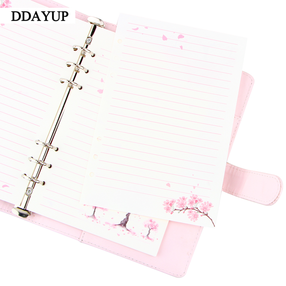 Cute Cherry blossom Series Notebook Filler Papers A5/A6 Color Diary Planner Filler Paper Stationery