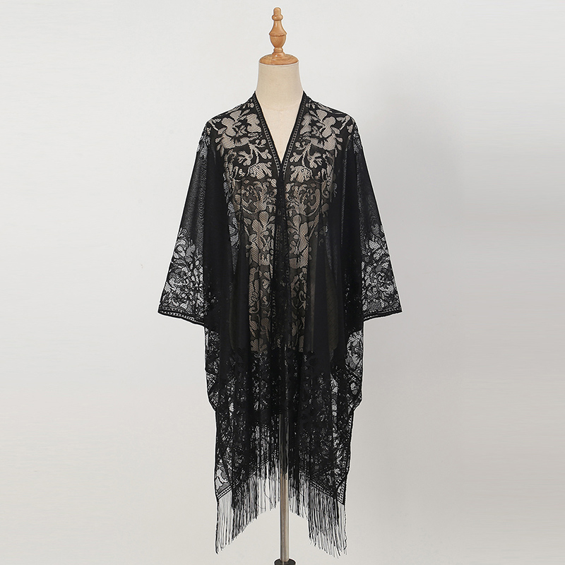 Effen kleur driehoek kanten sjaal elegante vrouwen avondfeest sjaal pure holle mesh bruids bruidsmeisje stola bruiloft sjaals wrap: Blauw