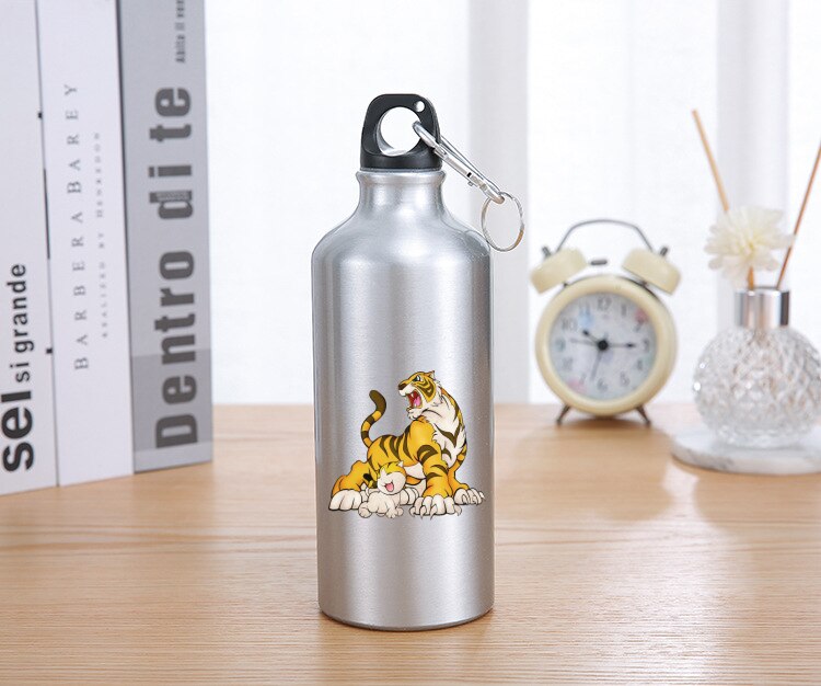 en aluminium paille bouteille d'eau mignon Animal tasse à boire Portable grande capacité pour Sport Camping randonnée tasses de mélange