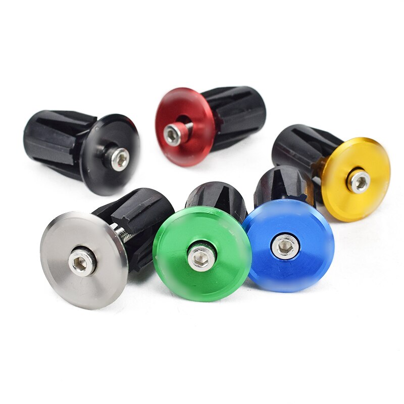 2 Pairs Bike Grip Handle Bar End Cap Aluminium Alloy MTB Handlebar Grips Plugs Caps For Bicycle Handlebar Accessory
