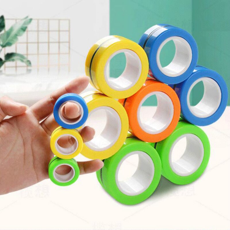 Magnetic Rings Fidget Unzip Toy Magic Ring Props Tools Children Magnetic Ring Finger Spinner Ring Adult Toys For boyfriend