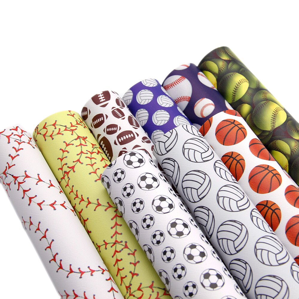 Fjärde juli ball tryckt konstläder tyg ark syntetiskt läder set, gör det själv handgjorda material för väska hantverk ,1 yc 6104: 1080485001