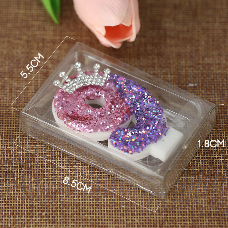 Bougies numéro 8, décoration de gâteau pour filles, bougies d'anniversaire à paillettes, couronne de princesse, bougie numérique, fournitures de fête d'anniversaire