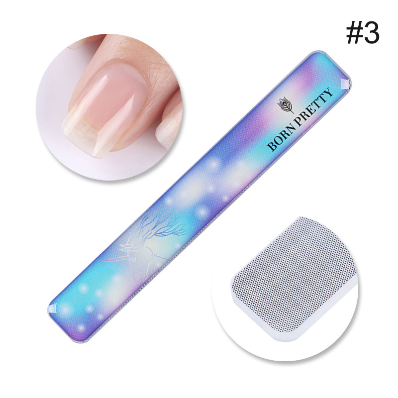 GEBOREN PRETTY Gradiënt Nano Glas Bestand Nail Buffer Reinigbare Shiny Slijpen Buffer Manicure Nail Art Tool: Pattern 3