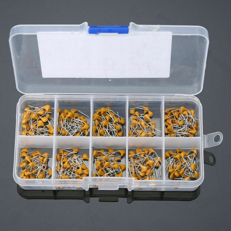 Condensador de cerámica monolítico de 50V, kit de clasificación de capacitores de cerámica multicapa de 10pF a 100nF, 1 caja, 300 Uds.