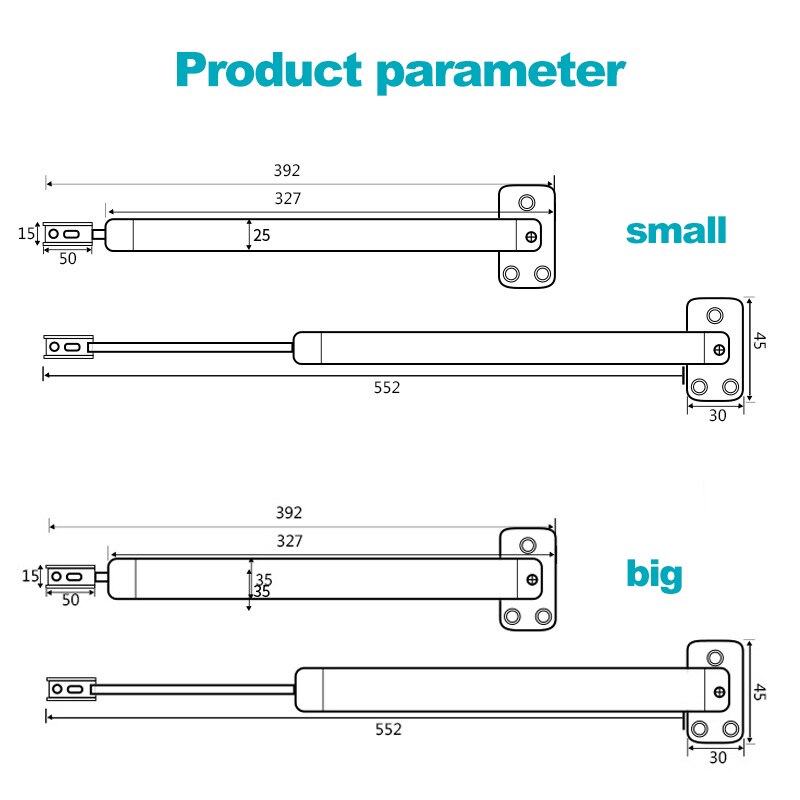 Automatic Door Closer Aluminum Alloy Soft Closure Adjustable Door Closure 90 Degree Positioning Stop Load Up To 60kg