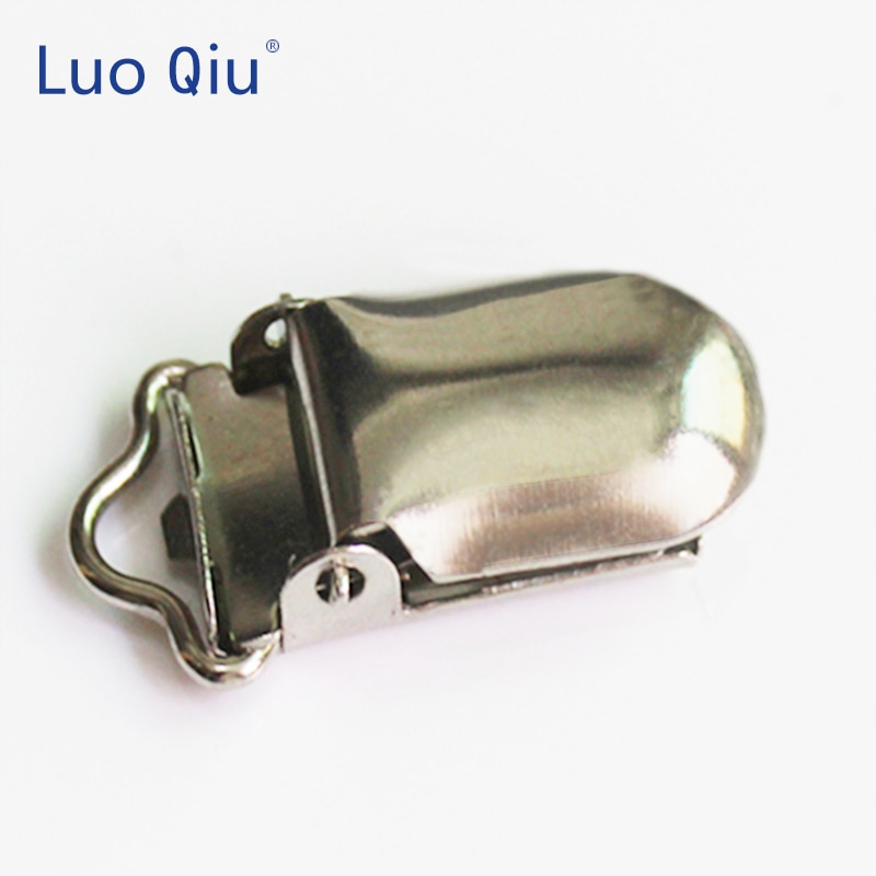 Luo qiu seler clips  (50 stk/parti ) 10mm metal sølv beklædnings clips med plastik tænder brug størrelse attache sucette speenkoord tømmer