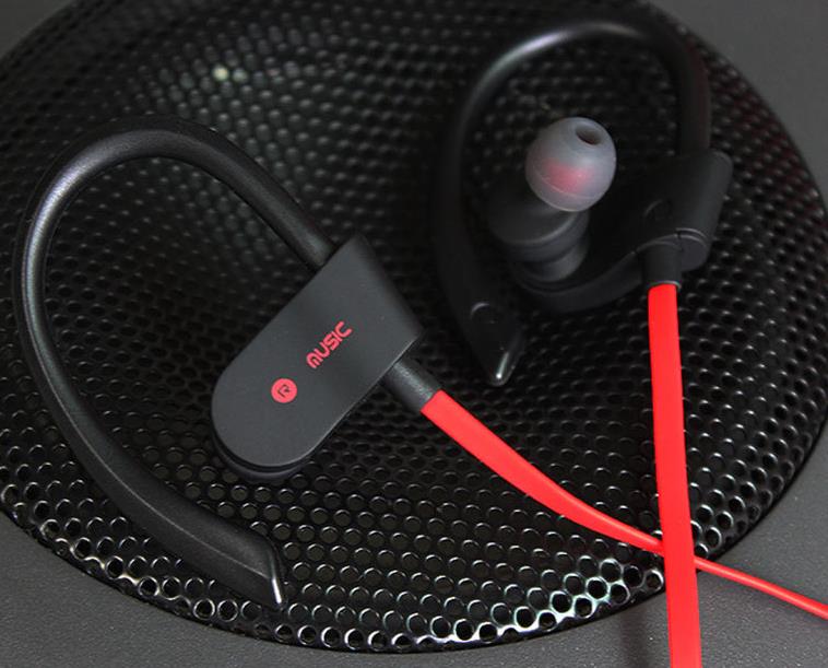 Sports Bluetooth Headset 5.0 Wireless Hanging Ear Bilateral Stereo Headset: Red