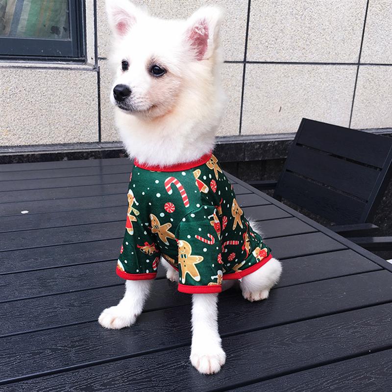 Pepparkaka man mönster husdjur kappa hund julkläder bedårande husdjur fest outfit teddy bichon hiromi katt husdjur kläder