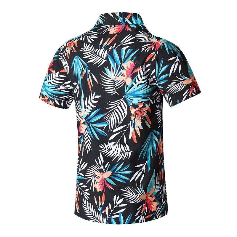 Mens Hawaiian Beach Shirt Summer Casual Printed Short Sleeve Shirts Men Masculina Brand Clothing 4XL