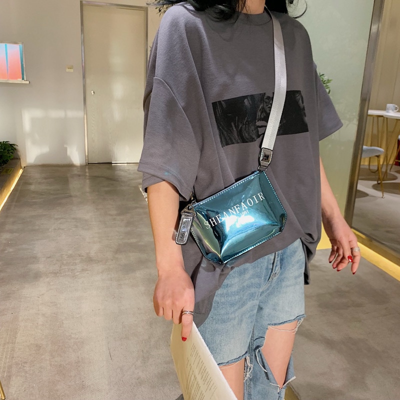 Crossbody tas met rits voor dames, vrijetijdstas, enkele schoudertas, felgekleurde borsttas