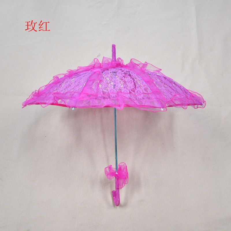 Stijlvolle Western Style Paraplu Kant Fleur Parasol Decoratie Bruiloft Bruid Paraplu: Hot Pink 56 x 58