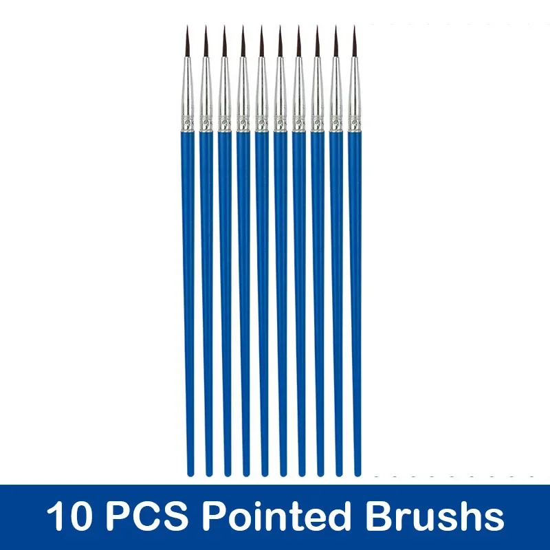 10/20/50pz pennelli per pittura impostato arte il giro / piatto Brushs nylon pennelli per capelli penna per olio acrilico acquerello arte forniture: bianca