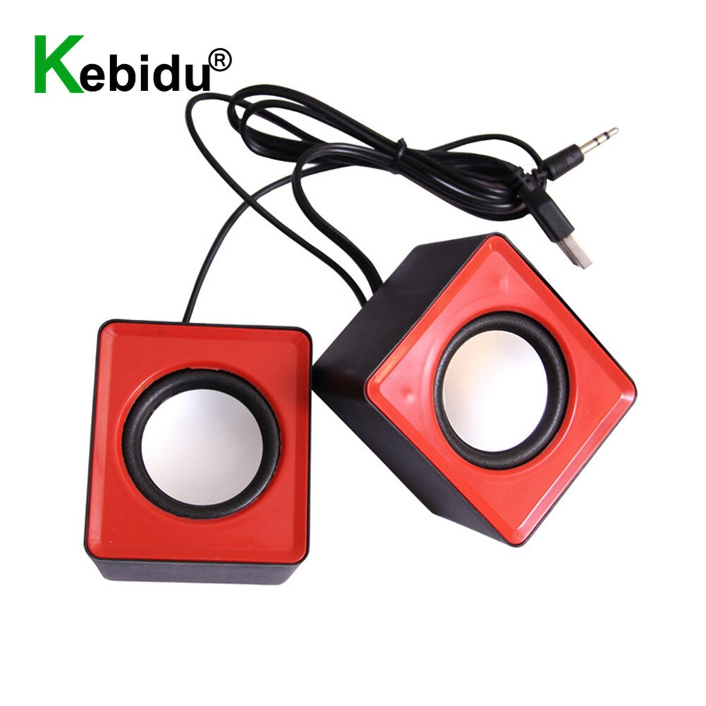 Plug &amp; Play Usb Wired Mini Speaker Computer Speakers Bass Stereo Muziekspeler Subwoofer Sound Box Voor Pc Telefoons