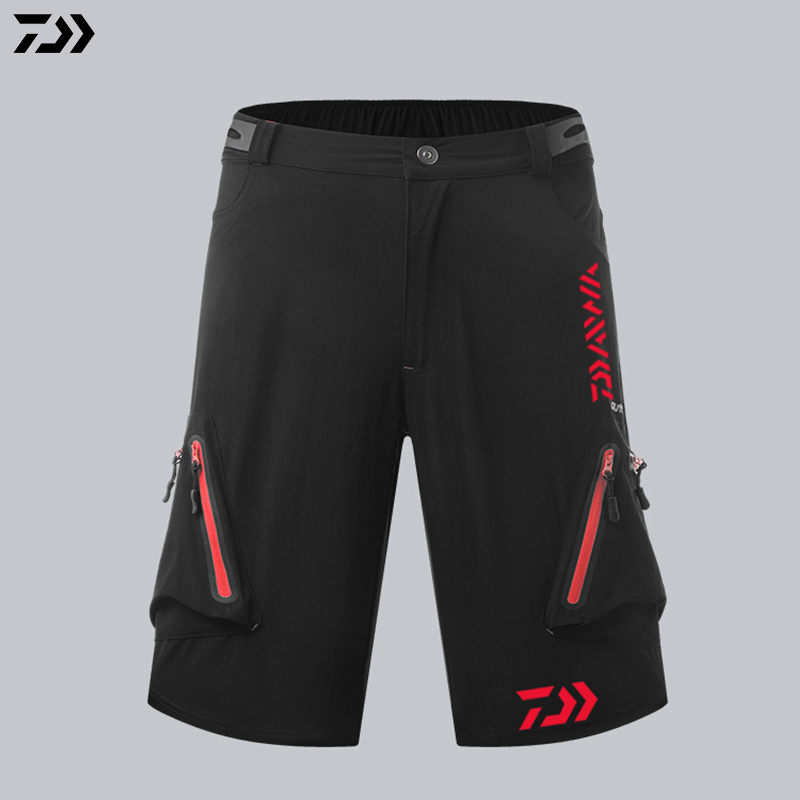 Shorts mænd sommer vandtætte bukser fisketøj åndbar udendørs sportsbukser shorts lommer fiskeshorts: Sort / S