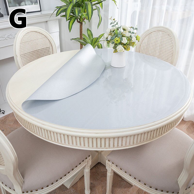 Dia 60cm Round PVC Waterproof Tablecloth Plastic Oilproof Table Cloth Soft No-wash Table Cloth For Home Kitchen Decor: G
