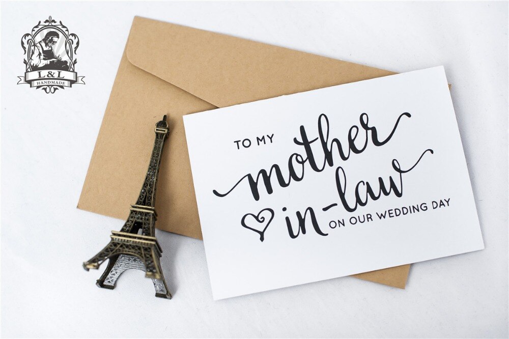 c16-Wedding Card - to my father in low/mother in low - Sweet Love Note On Our Wedding Day - Anniversary or Valentine Thank You