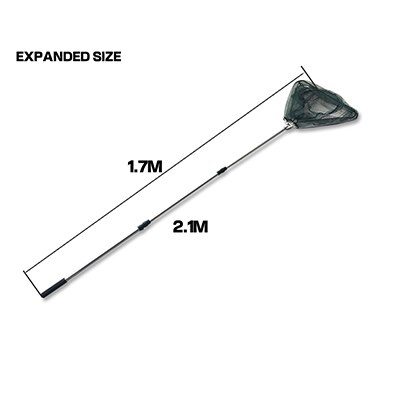 Ghotda 1.5m 1.7m 2.1m fällbart fiskenät infällbart teleskopstång av aluminiumlegering superstort hopfällbart landningsnät: 1.7m