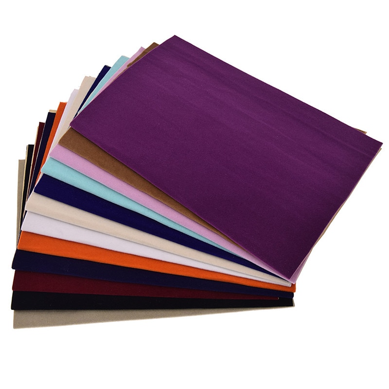 A4 adhésif velours flocage tissu couleur unie tissu pour vêtements chaussures sacs bricolage accessoires de couture à la main