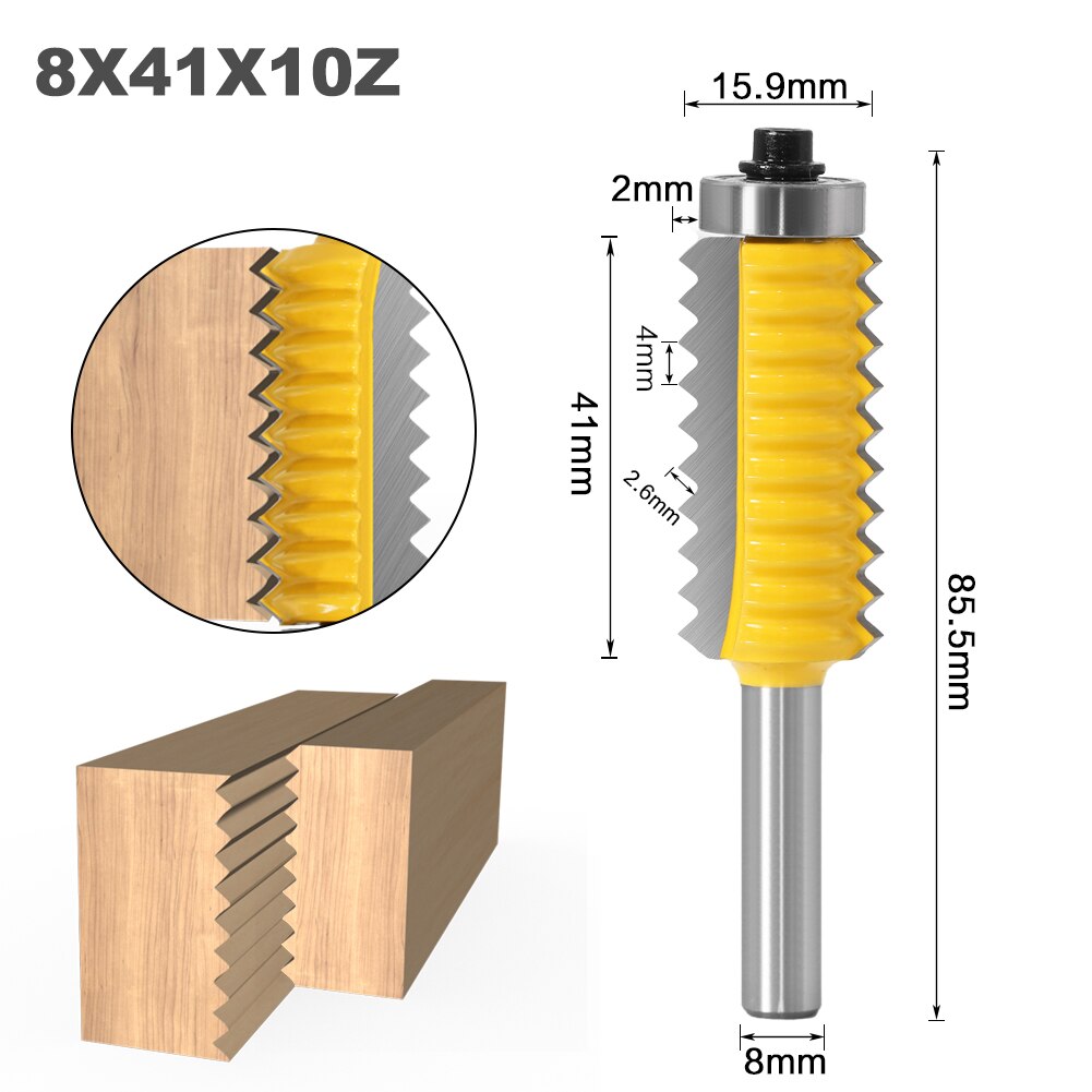 8mm Shank Raised panel"V"joint Bits Finger Joint Glue Milling Cutter for Wood Tenon Woodwork Cone Tenon Milling Tenoning Machine: 5.5mm