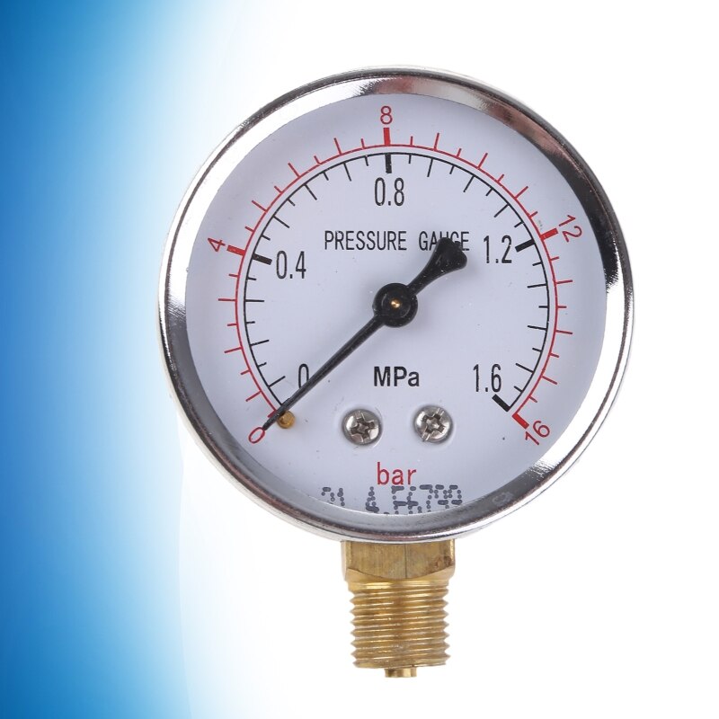 Air Compressor Gauge All Purpose Pressure Gauge Iron/Plastic Case Dual Scale Gauge Horizontal/Vertical Installation