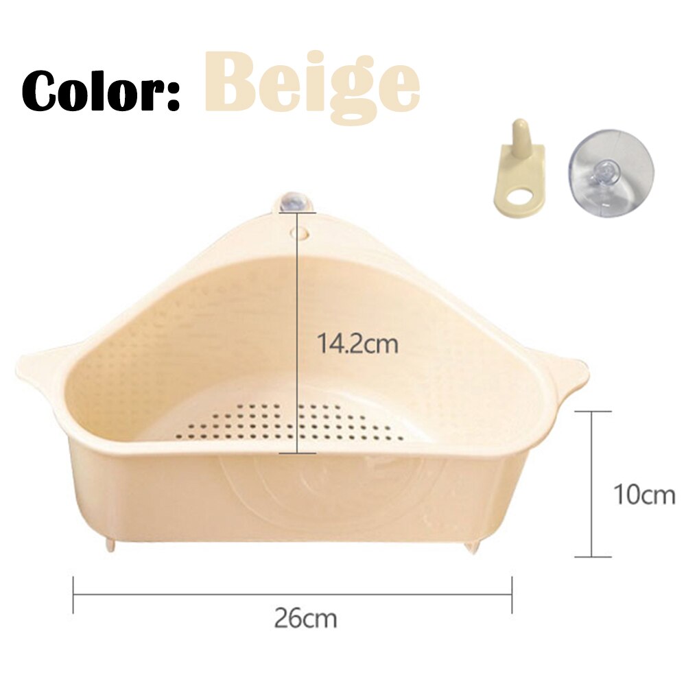 Organizador de cocina Triangular, escurridor para fregadero, estante multifuncional para artículos del hogar, soporte de esponja para la conveniencia de la cocina: Amarillo claro