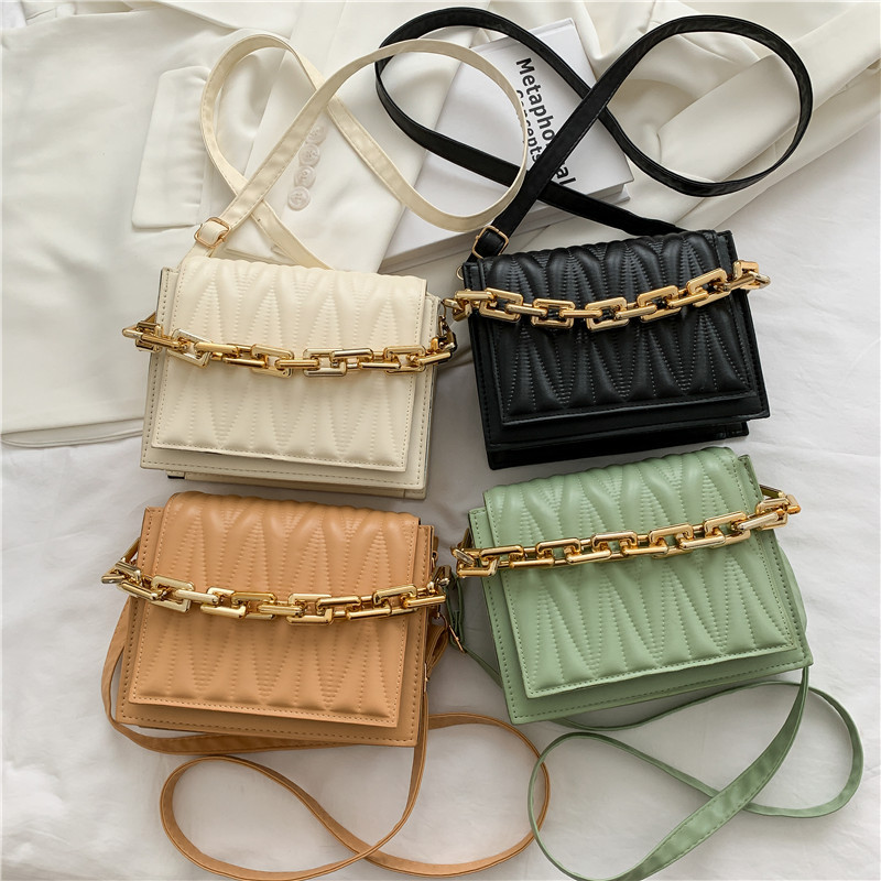 Sac à main à chaîne Simple pour femmes, petit sac carré à bandoulière de styliste, pochette de luxe,