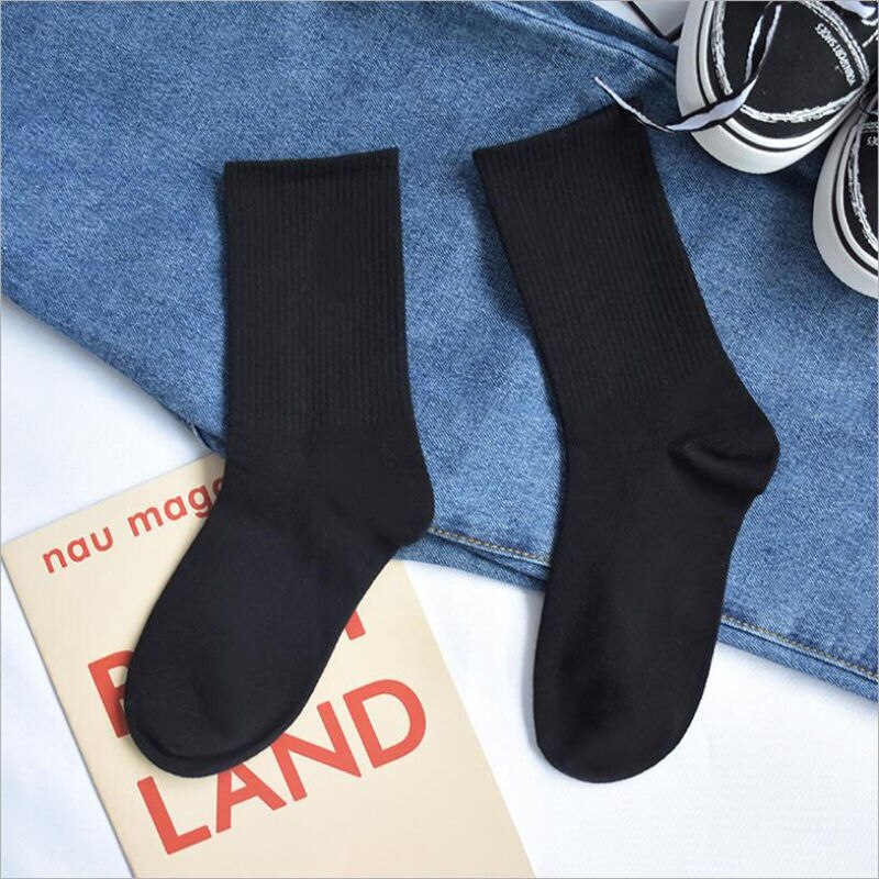 Herre bomuldsstrømper stilarter par sorte sokker åndbar efterår vinter til mandlige bomuld ensfarvet sok: 1