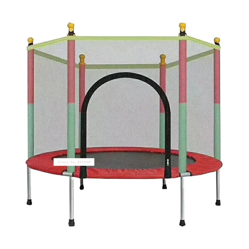 Trampolín redondo de Interior para niños, juguete familiar, cama pequeña de SALTO para el hogar, cama de rebote con red de alambre protectora, 1001: A