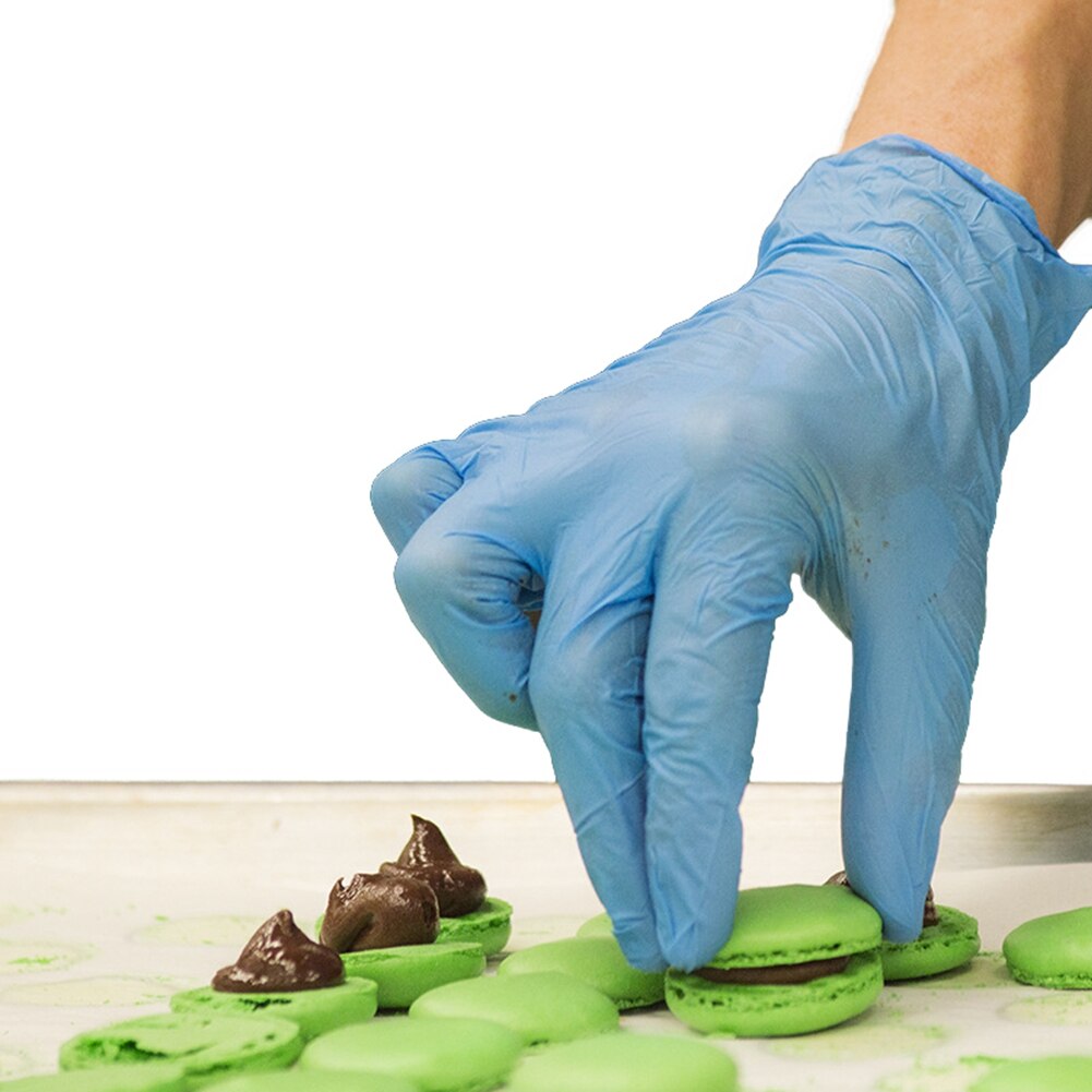 100 pièces jetables gants en Nitrile sans poudre Non vinyle Latex de alimentaire