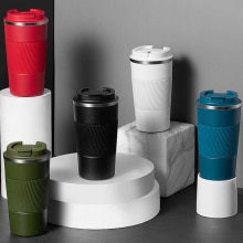 380ml/510ml Double-layer Stainless Steel Thermal Insulation Coffee Mug Car Travel Non-slip Thermos Office Mug High-end